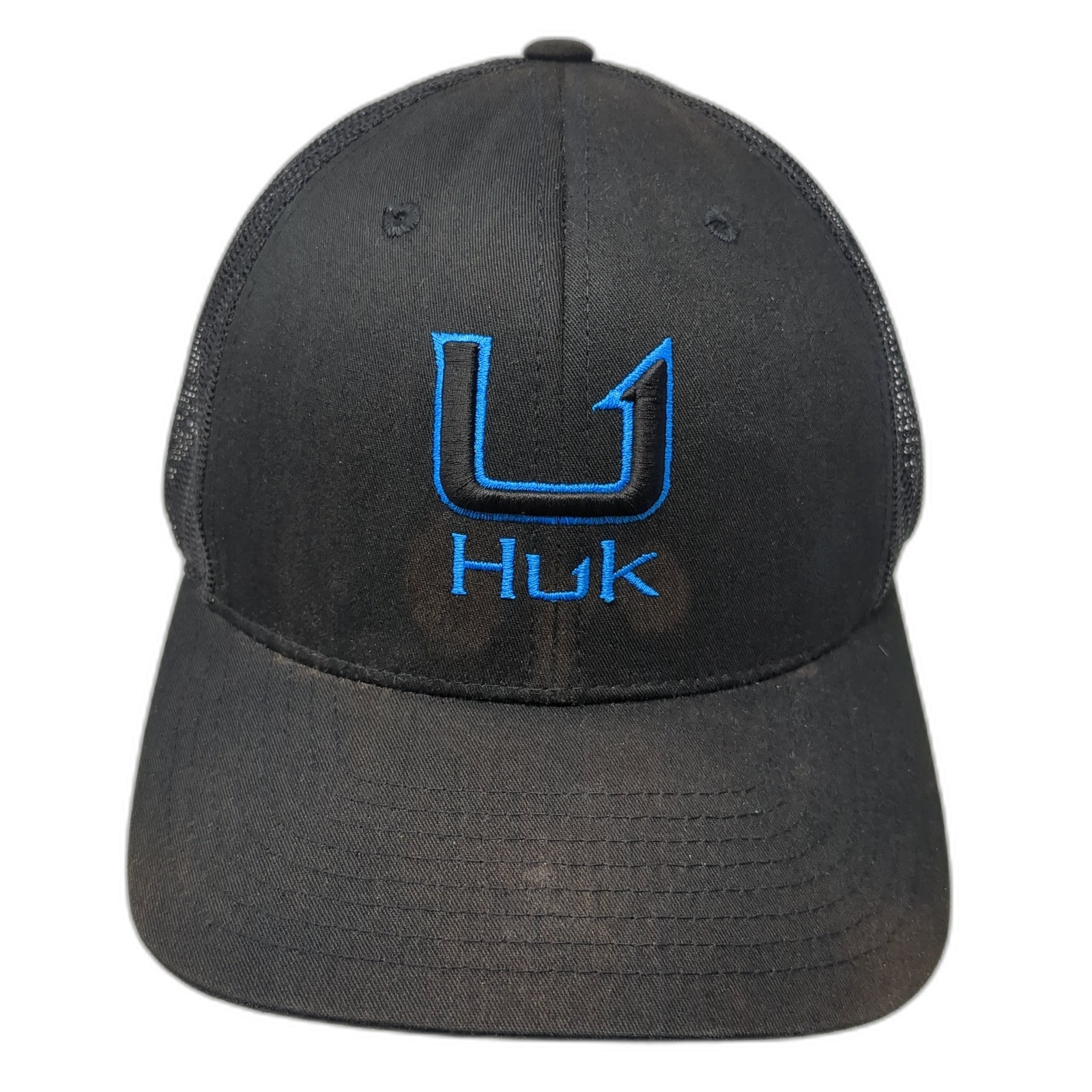Huk Snapback Trucker Hat Black One Size Adjustable Embroidered Yupoong